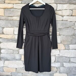 Boden Mabel Black Long Sleeve Scoop Neck Jersey Dress with Pockets US 6R
